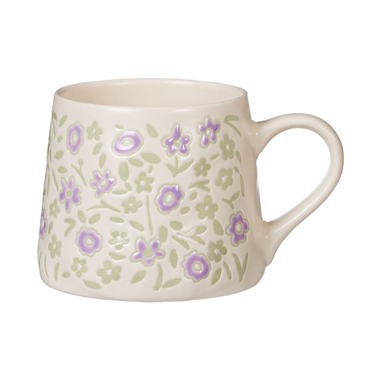 Ditsy Floral Embossed Mug 400mL Assorted