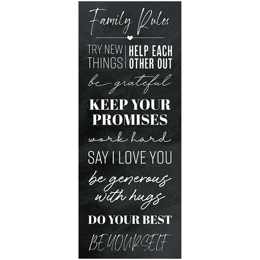 Family Rules Long Print Canvas Assorted 8x20