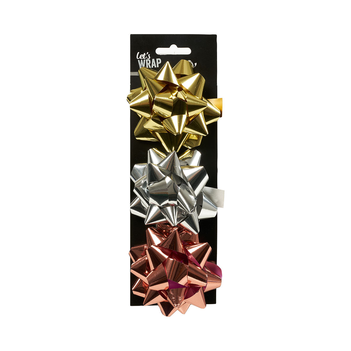 Star Bow Metallic 9cm 3pk