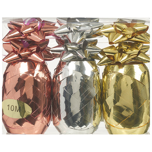 Mini Bows With Ribbon Metallic 9pk