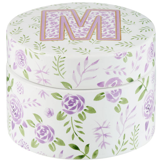 Trinket Box Monogram 8cm Assorted