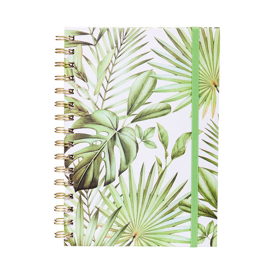 A5 Notebook Wiro Bound Tropical Palms 160pg