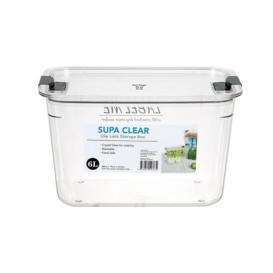 Supa Clear Storage Box Clip Lock 6L