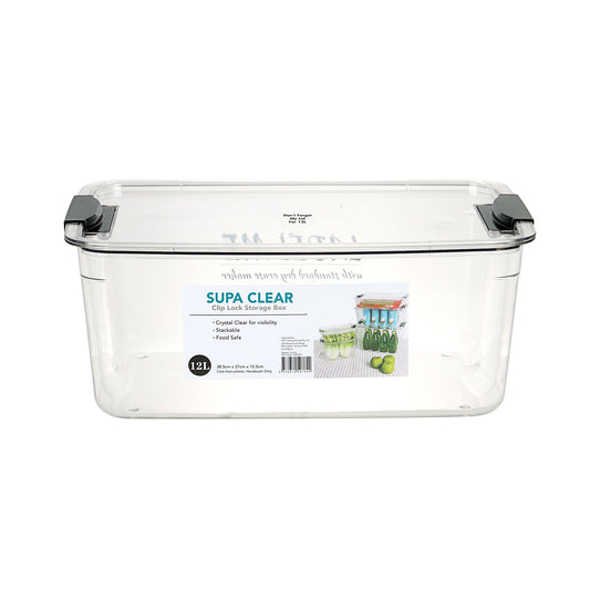 Supa Clear Storage Box Clip Lock 12L