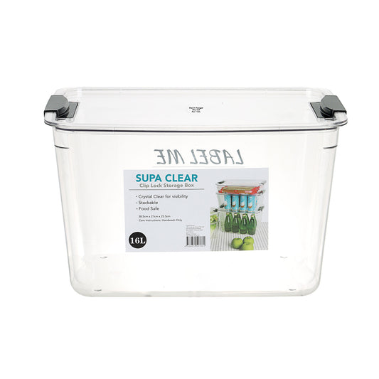 Supa Clear Storage Box Clip Lock 16L