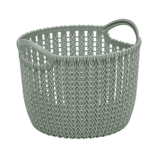 Studio Knit Basket Round Sage 3L