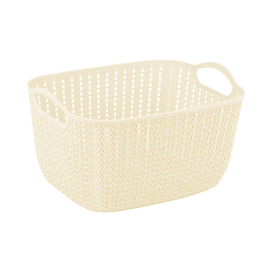 Studio Knit Basket Oval Cream 20L