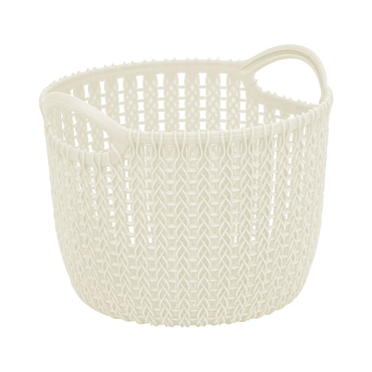 Studio Knit Basket Round Cream 3L