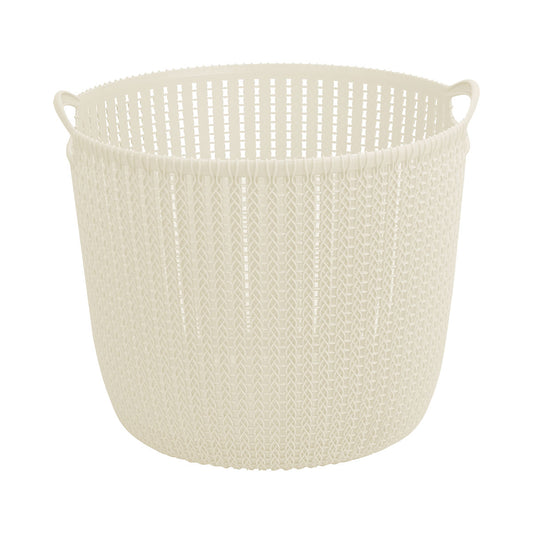 Studio Knit Basket Round Cream 28L