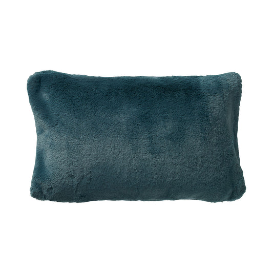 Faux Mink Cushion Luxe Silver/Green 30x50cm