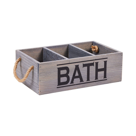 Bathroom Sectioned Wooden Crate Black