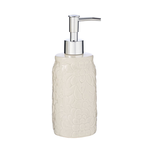 Embossed Flowers Ceramic Soap Dispenser