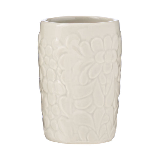 Embossed Flowers Ceramic Tumbler