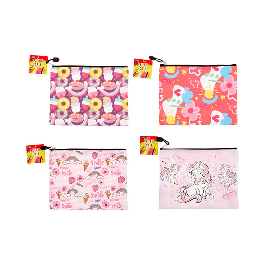 Pencil Case 1 Zip PVC Assorted