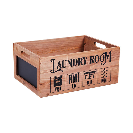 Laundry  Rules Wood Crate Large