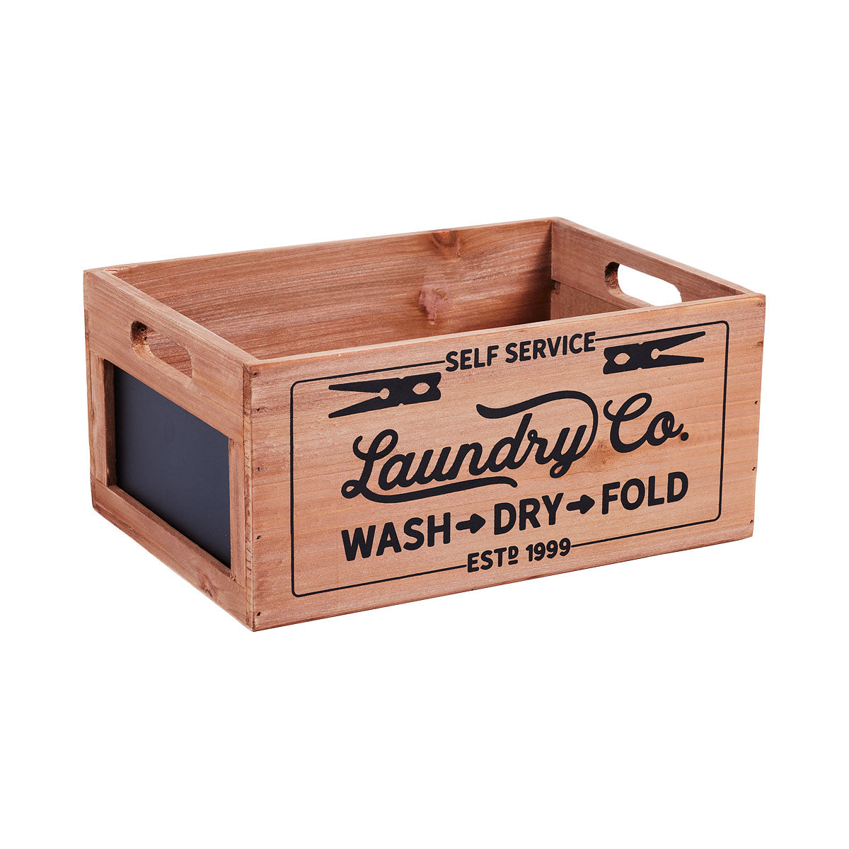 Laundry  Rules Wood Crate Medium