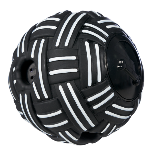 Pet Squeaky Treat Ball Black/Grey