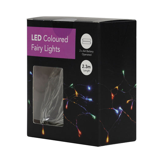 LED Fairy Lights Colour 2m