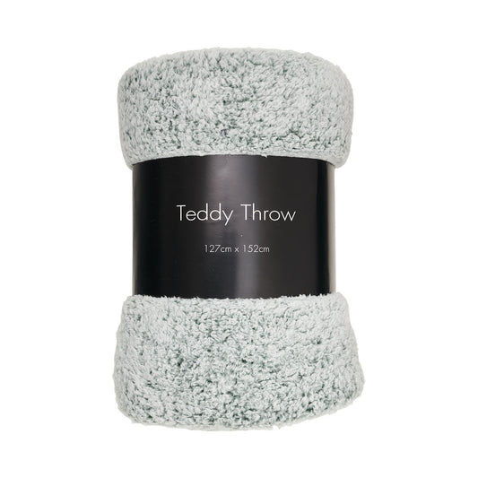 Fleece Throw Teddy Green 127x152cm