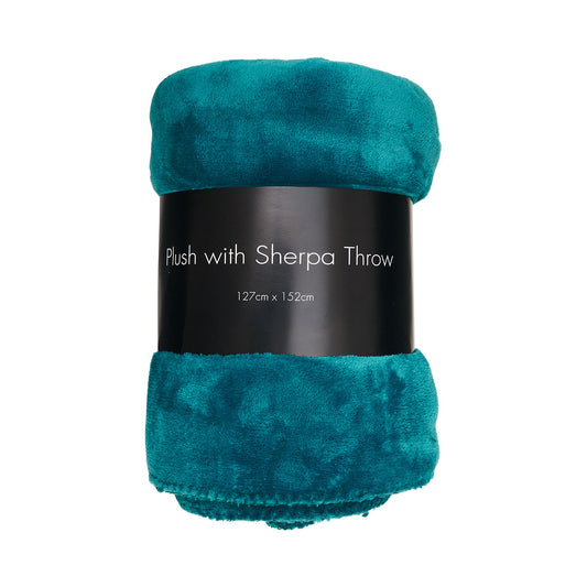 Plush Sherpa Throw Assorted 127x152cm