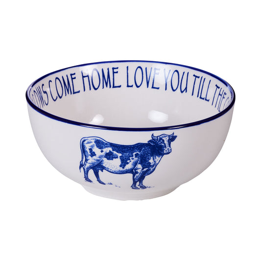 Farm Animals Cereal Bowl Blue Assorted