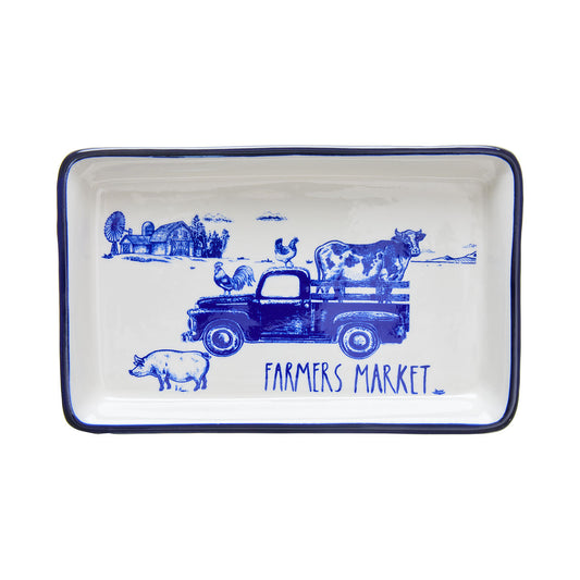 Farm Animals Platter Blue Assorted 25x15cm