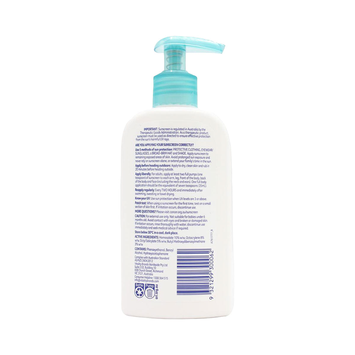 Cancer Council Aloe & Vitamin E Sunscreen SPF50 200mL