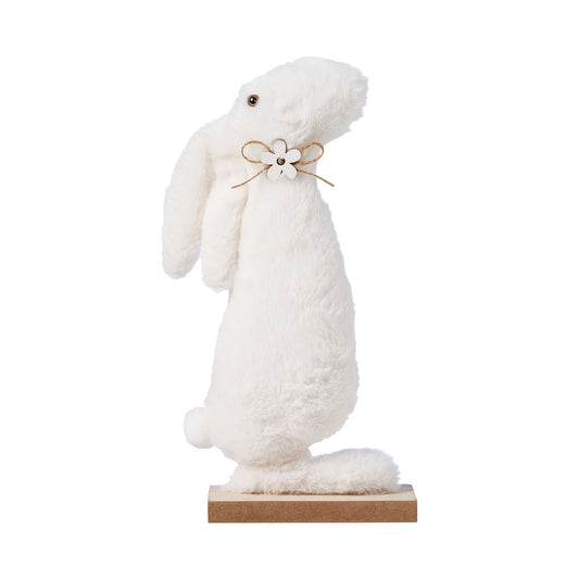 Easter Tabletop White Plush Bunny Figure Large
