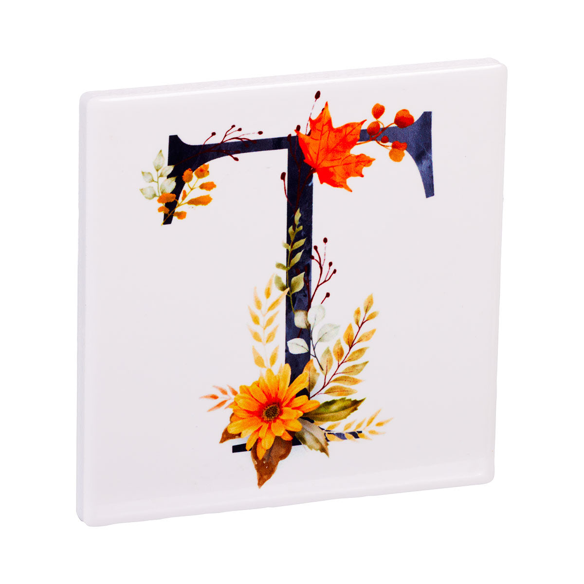 Square Ceramic Monogram Coaster Assorted