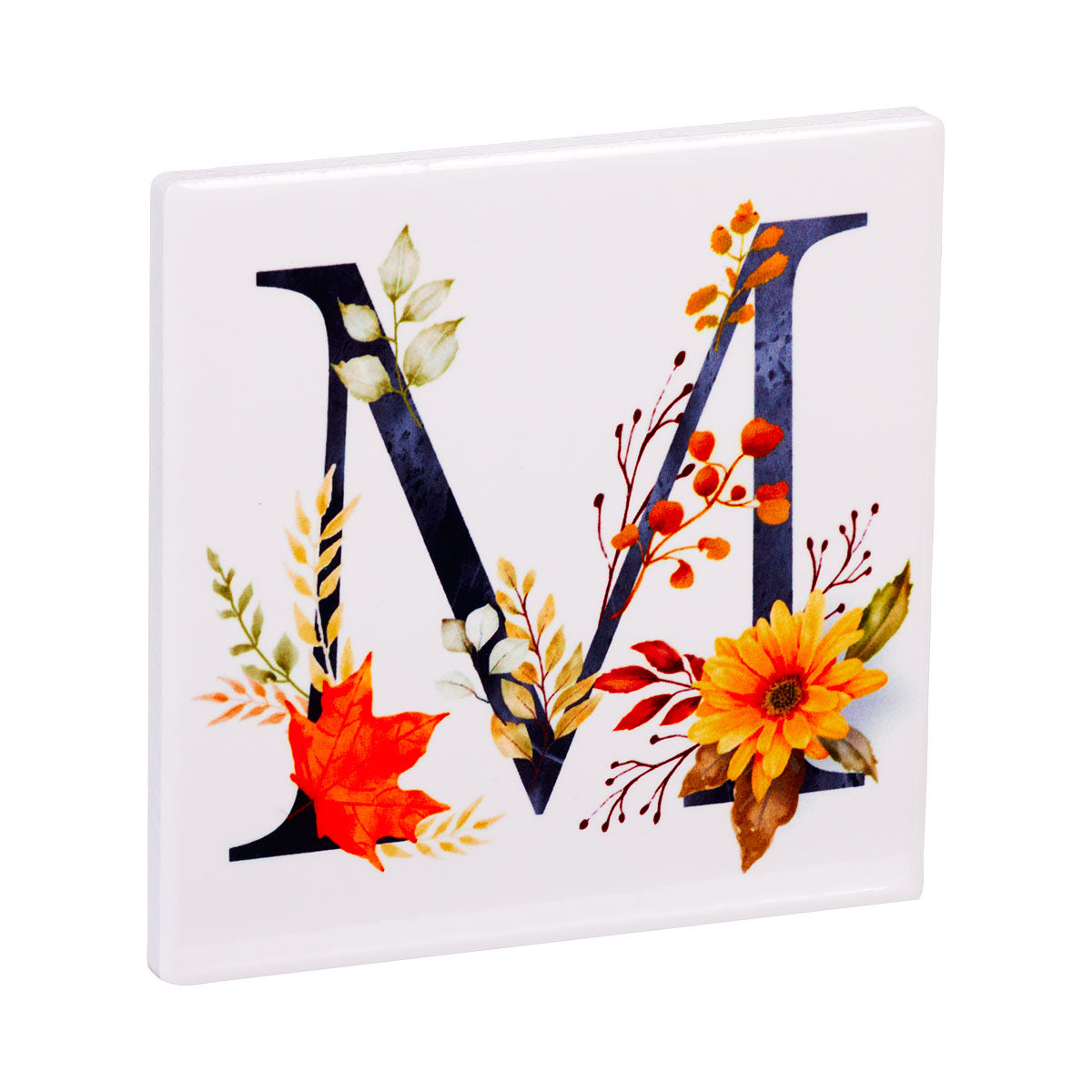 Square Ceramic Monogram Coaster Assorted