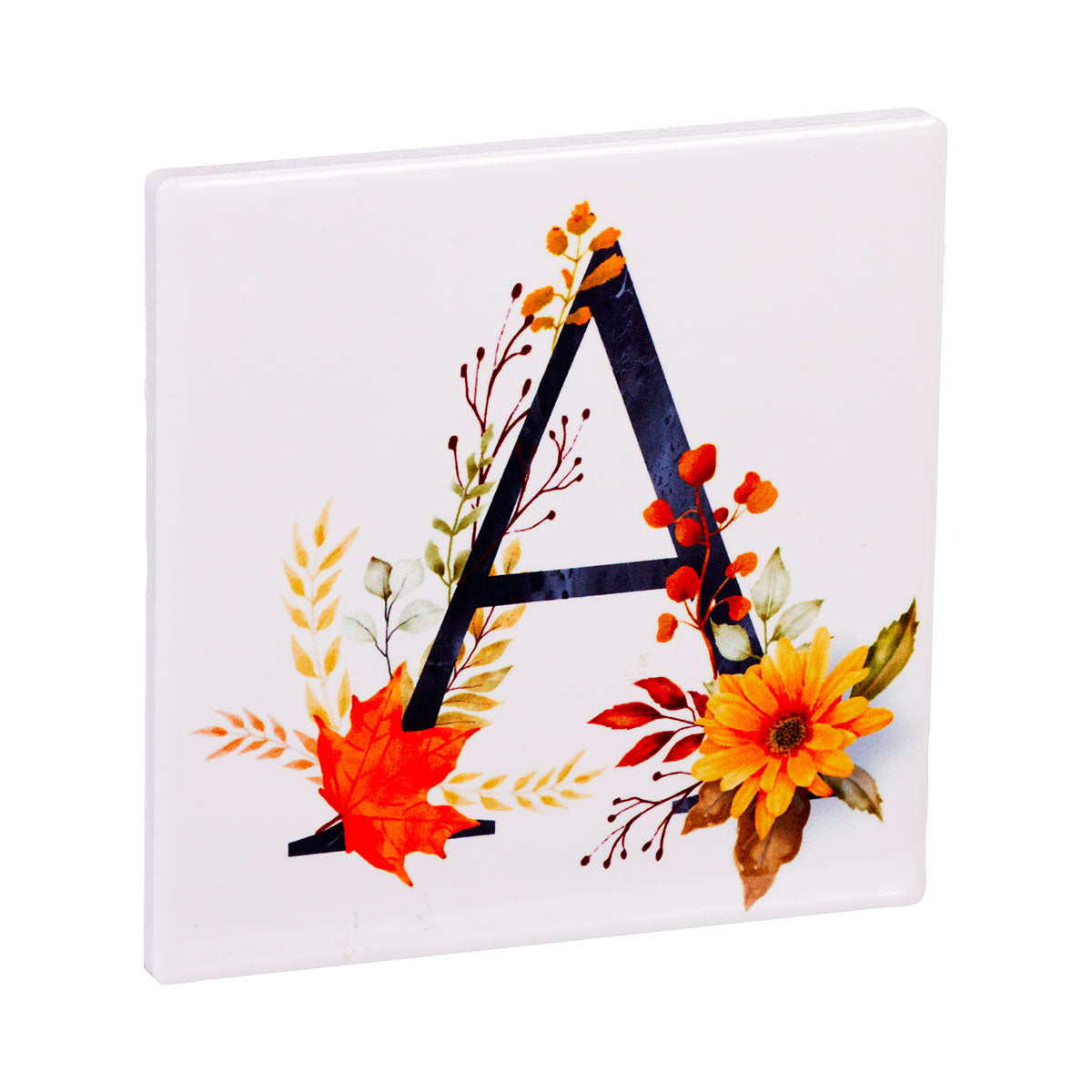 Square Ceramic Monogram Coaster Assorted