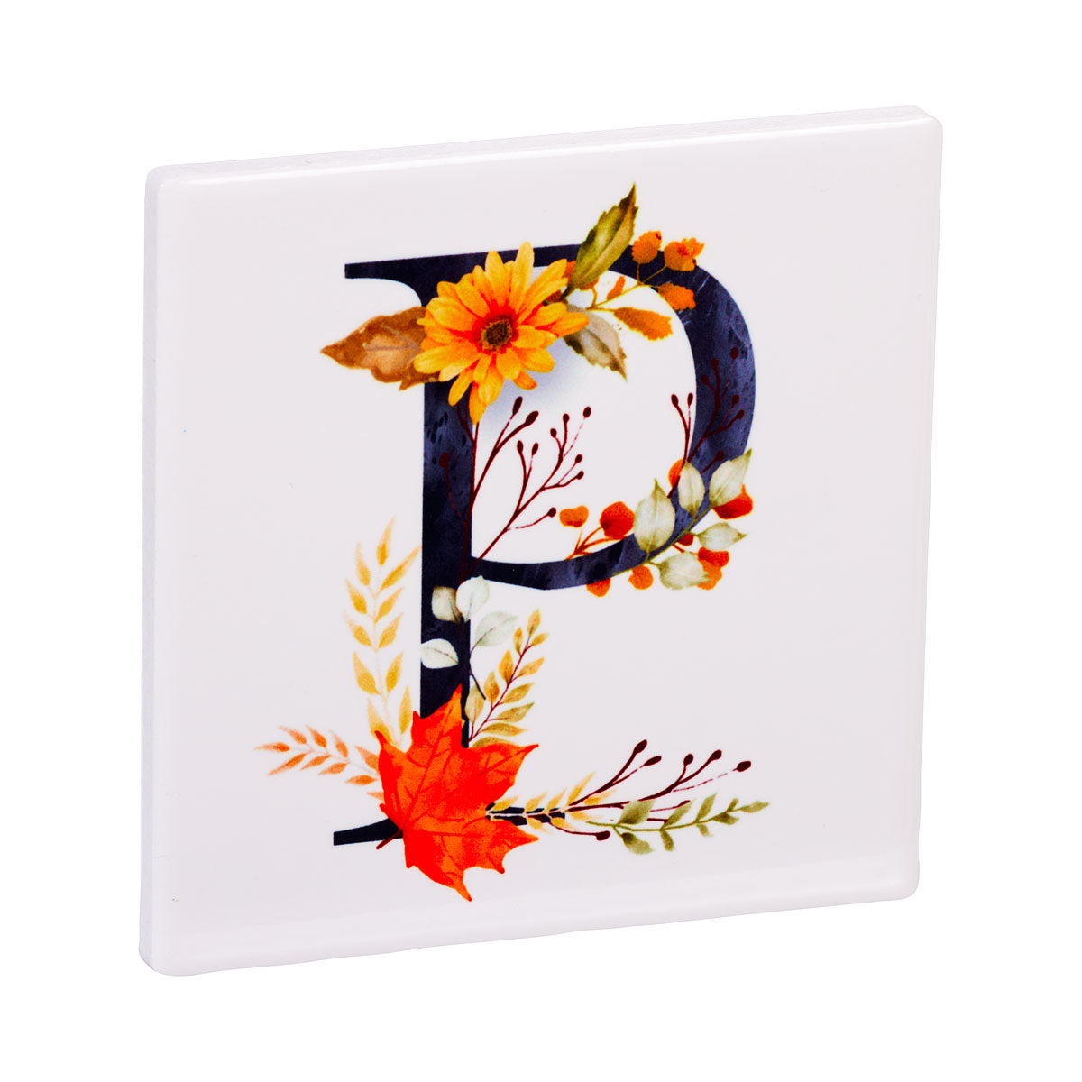 Square Ceramic Monogram Coaster Assorted