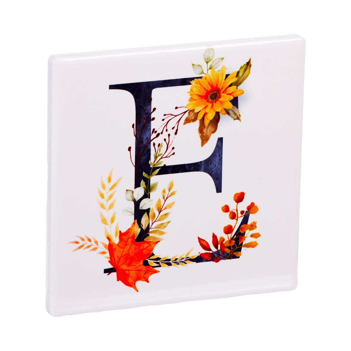 Square Ceramic Monogram Coaster Assorted