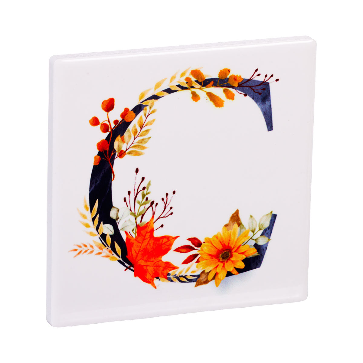 Square Ceramic Monogram Coaster Assorted