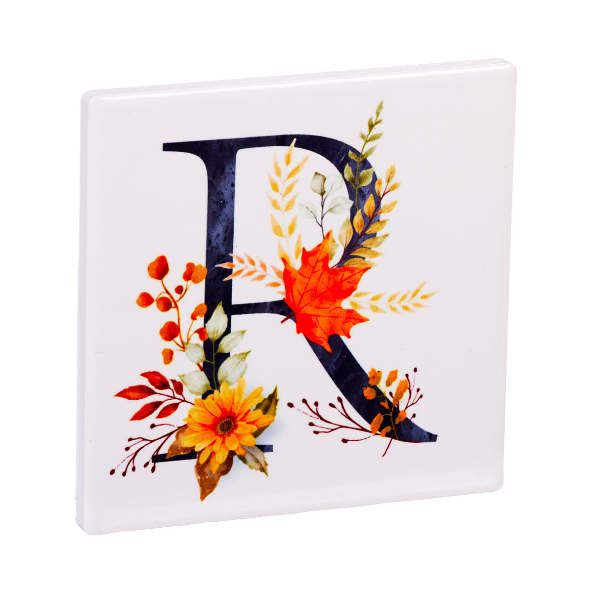 Square Ceramic Monogram Coaster Assorted