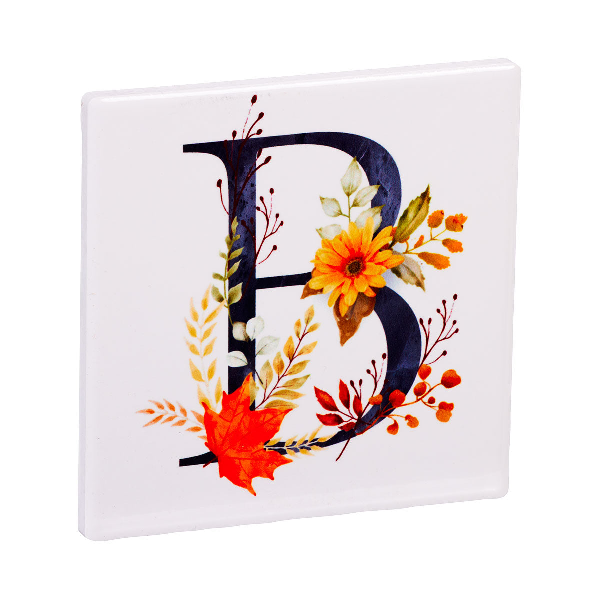 Square Ceramic Monogram Coaster Assorted