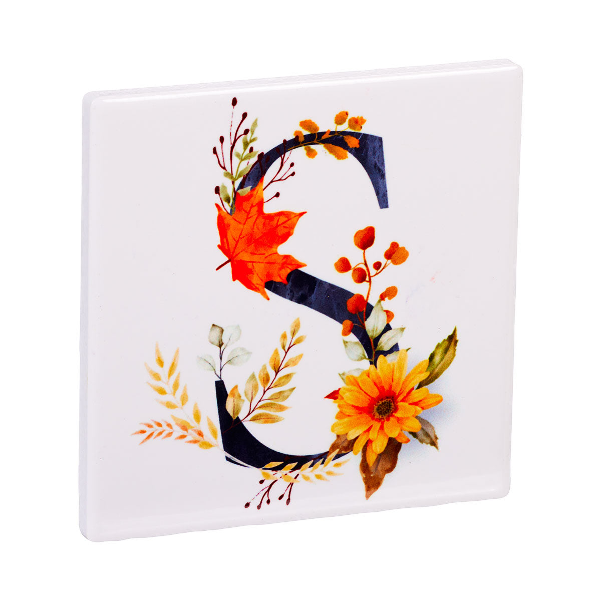 Square Ceramic Monogram Coaster Assorted