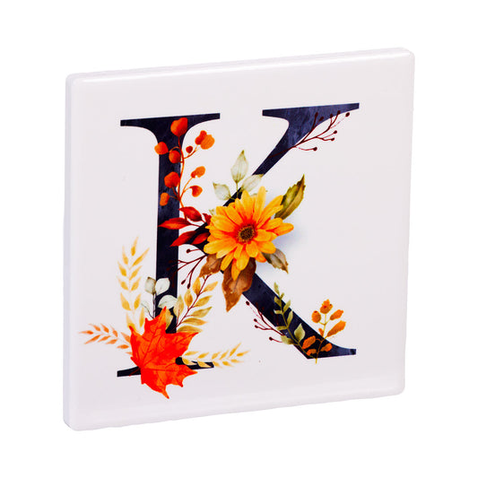 Square Ceramic Monogram Coaster Assorted