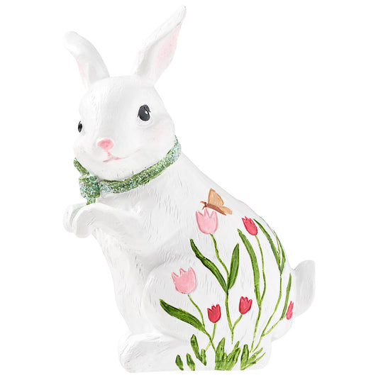 Easter Floral Bunny Figure
