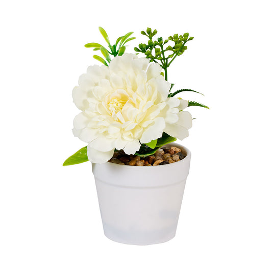 Mini Cottage Faux Florals In White Pot