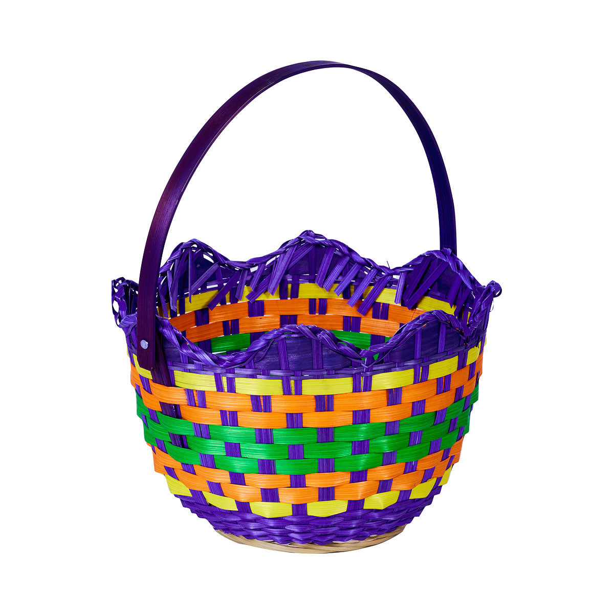 Easter Bamboo Egg Basket With Handle Large