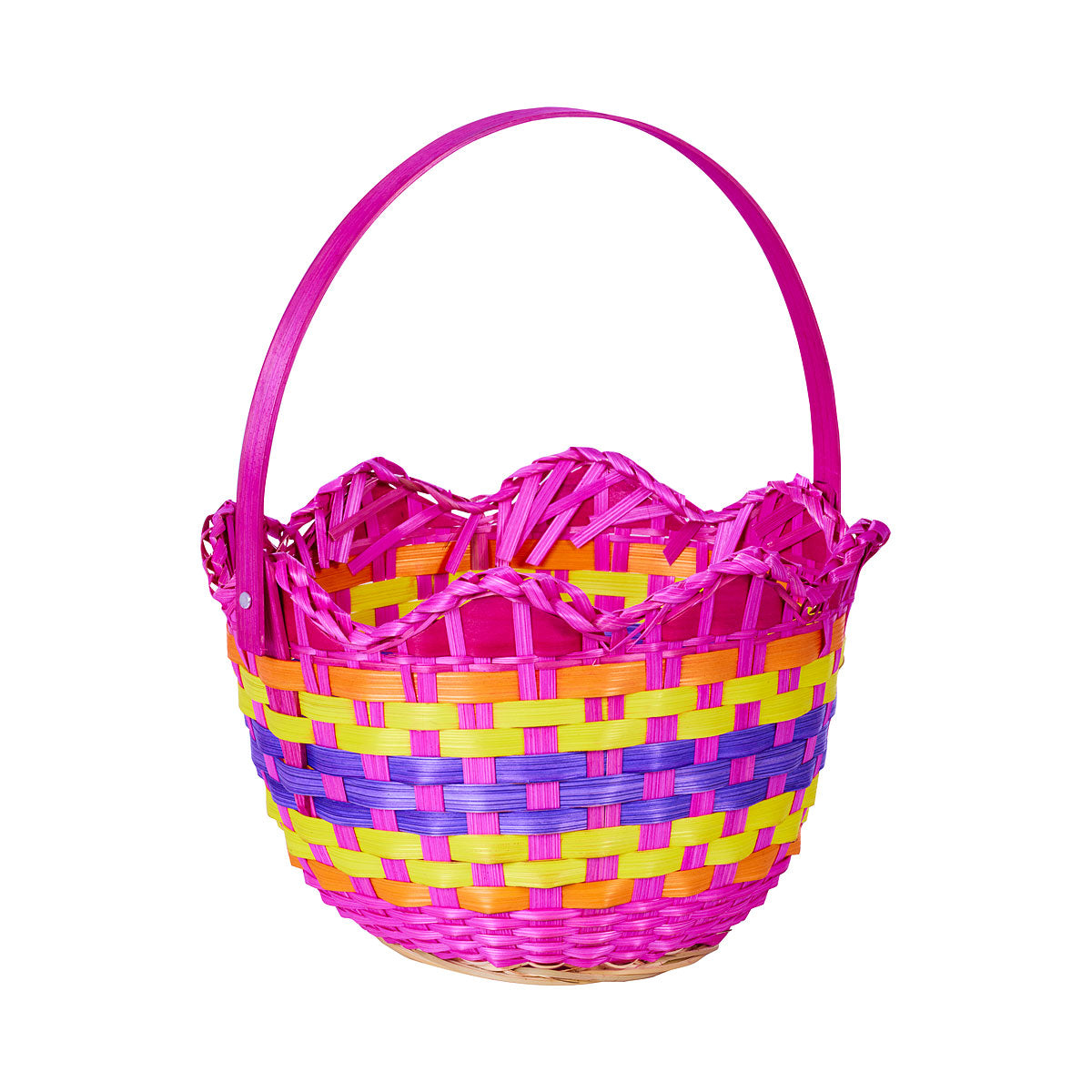 Easter Bamboo Egg Basket With Handle Large