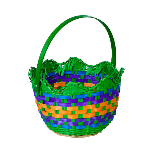 Easter Bamboo Egg Basket With Handle Large