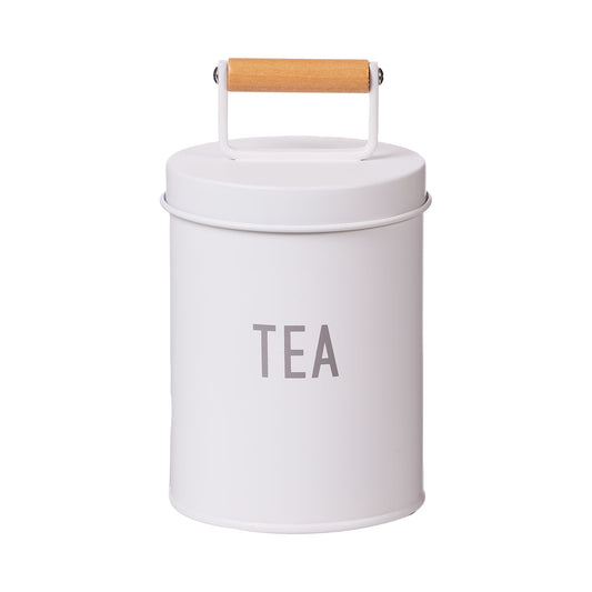 Vintage Enamel Canister Tea White