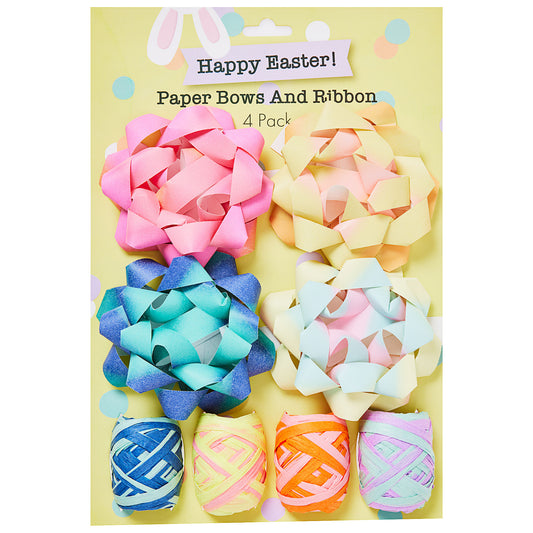 Easter Paper Bow & Ribbon 4pk