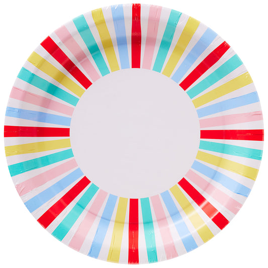 Carnival Stripe Border Plate 23cm 16pk