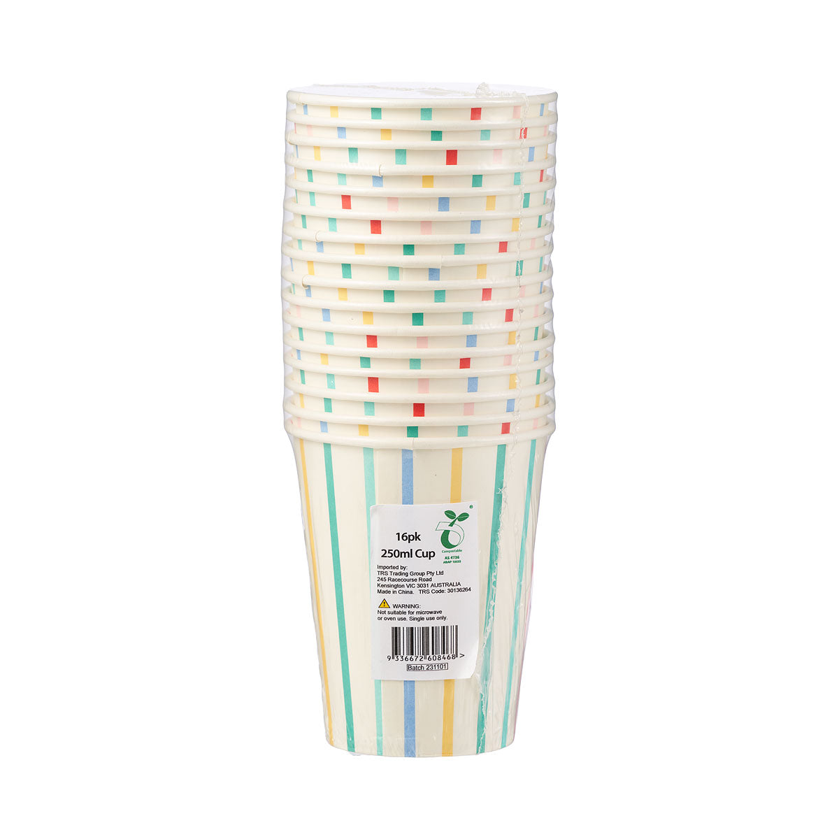 Carnival Stripe Cup 250mL 16pk