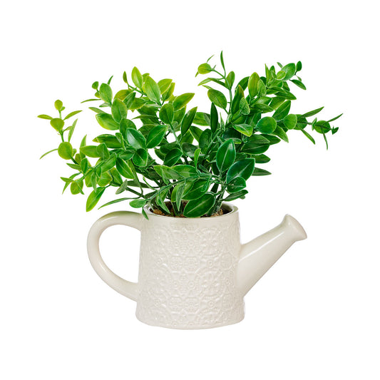 Faux Greenery Watering Can Pot