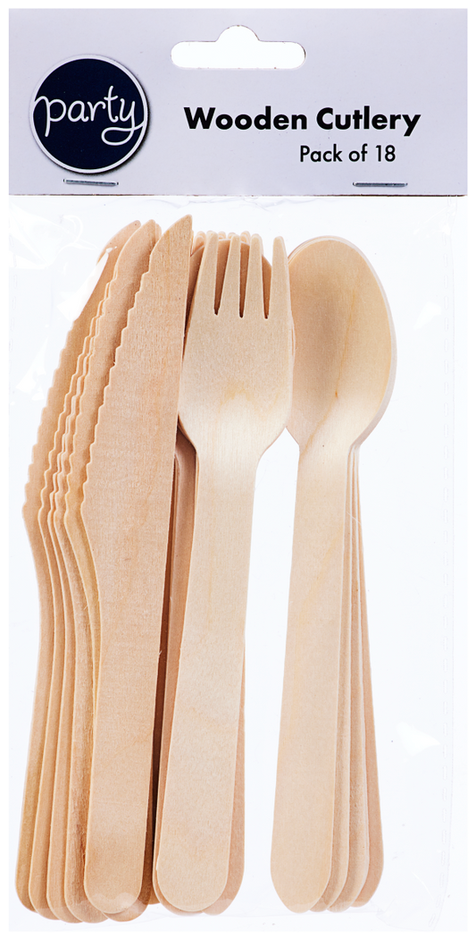 Cutlery Wooden 18pk