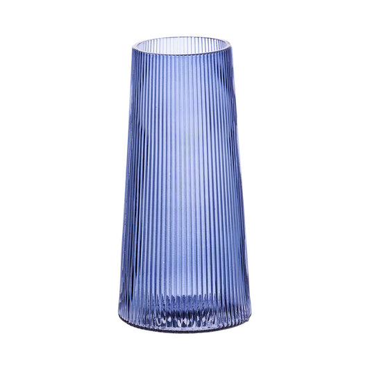 Vase Coloured Ribbed Glass Smoke/Rose